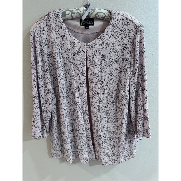 Alex Evenings Womens 3X Hook-Front Dressy Evening Jacket Pink NWT - Picture 4 of 6